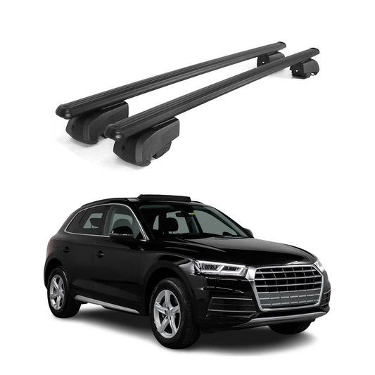 Dachträger Grundtäger für Audi Q5 mk2 2017-2024 75kg Alu Schwarz 2 tlg OMAC DE