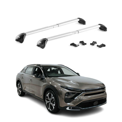 Dachträger Grundtäger für Citroen C5 X 2022-2025 100kg Aluminium Silber 2x ABE OMAC DE