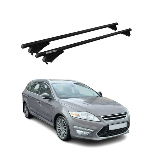 Menabo Dachträger für Ford Mondeo Turnier 2010-2014 FL 75kg Alu Schwarz 2x OMAC DE