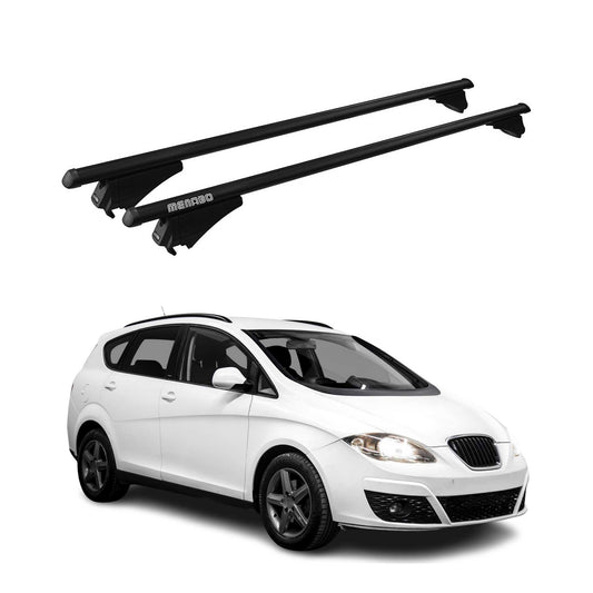 Menabo Dachträger Grundtäger für Seat Altea XL 2009-2015 FL 75kg Alu Schwarz 2x OMAC DE