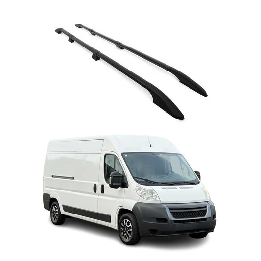 2006-2025 Fiat Ducato III Dachträger Gepäckträger L3 H2 Alu Schwarz 2 tlg