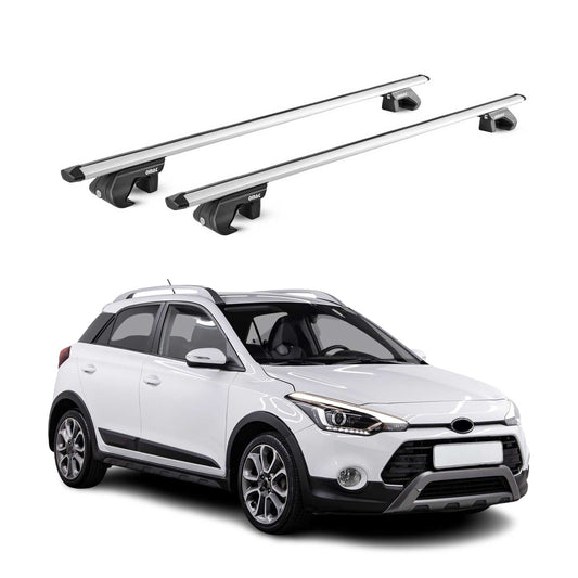 Dachträger Grundtäger für Hyundai i20 Active GB 2015-2020 90kg Alu Silber 2x ABE OMAC DE