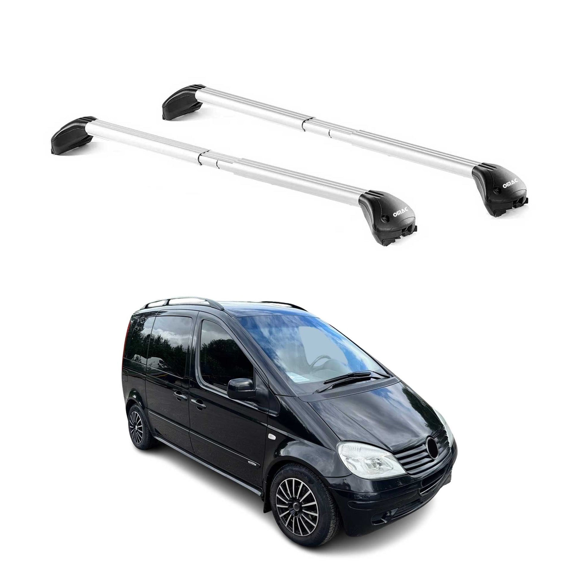 Dachträger für Mercedes Vaneo W414 2002-2005 5 tür 100kg Alu Silber 2x ABE OMAC DE