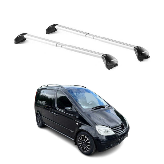 Dachträger für Mercedes Vaneo W414 2002-2005 5 tür 100kg Alu Silber 2x ABE OMAC DE