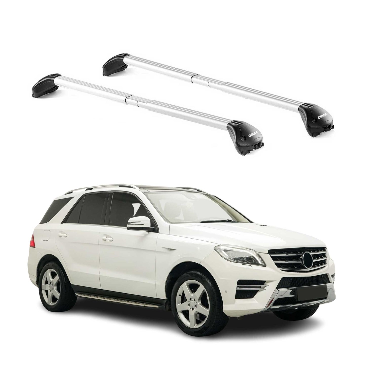 Dachträger für Mercedes ML W163 W164 W166 1997-2015 5tür 100kg Alu Silber 2x ABE OMAC DE