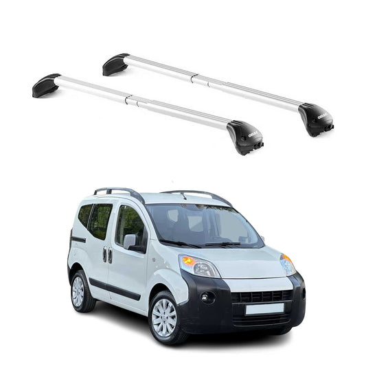Dachträger Grundtäger für Citroen Nemo 2008-2013 3-5 tür 100kg Alu Silber 2x ABE OMAC DE