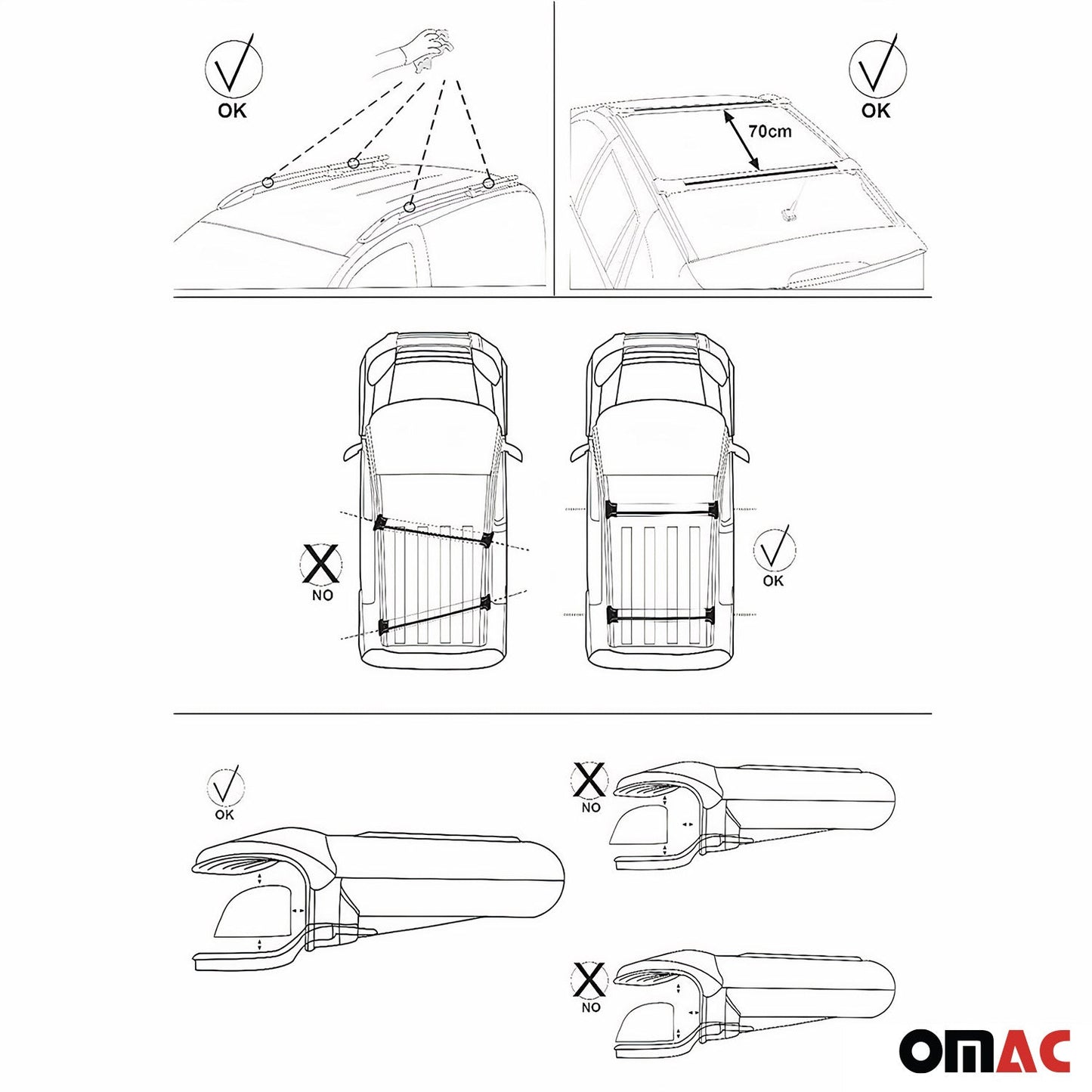 Dachreling + Dachträger für Fiat Fiorino Qubo Nemo Peugeot Bipper 2008-2022 Grau OMAC DE