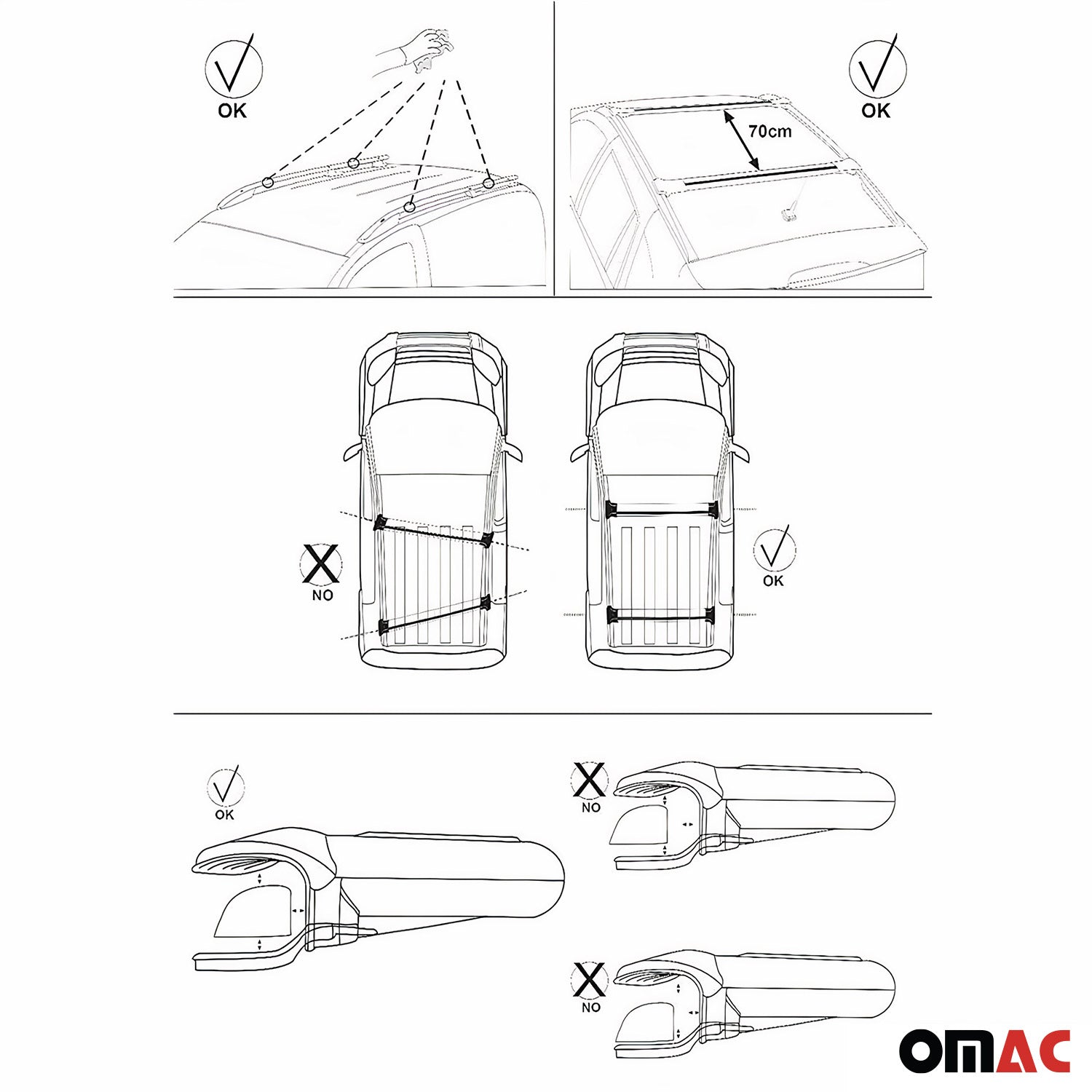 Dachreling + Dachträger für Fiat Fiorino Qubo Nemo Peugeot Bipper 2008-2022 Grau OMAC DE