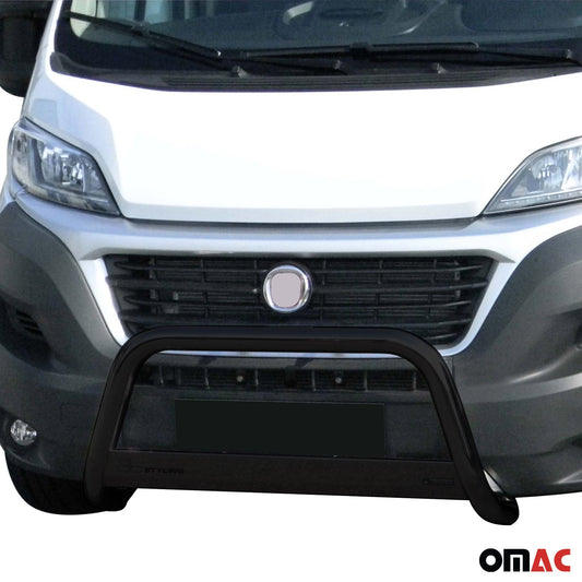 Frontbügel Frontschutzbügel für Fiat Ducato 2014-2020 Schwarz Edelstahl ø63 mm OMAC DE