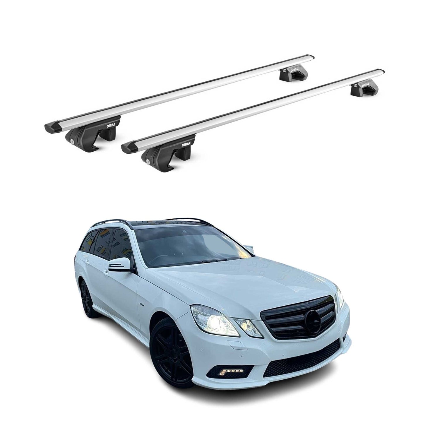 Dachträger für Mercedes Classe E Kombi S212 2009-2016 5 tür 90kg Alu ABE Silber OMAC DE