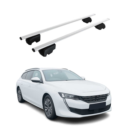 Dachträger Grundtäger für Peugeot 508 2019-2023 Pre-FL 75kg Metall Silber 2 tlg OMAC DE