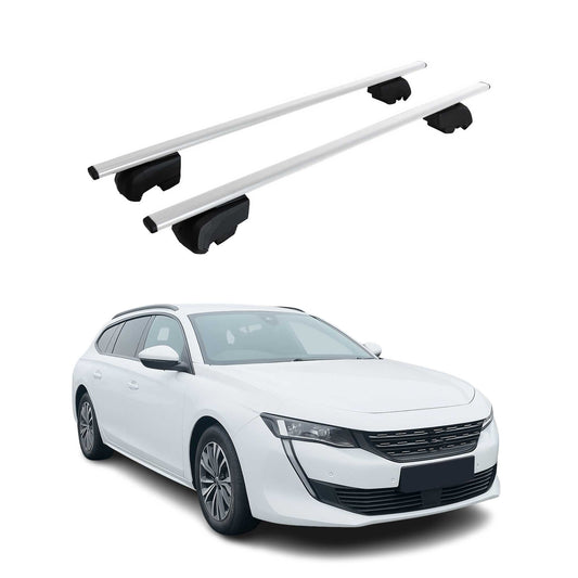 Dachträger Grundtäger für Peugeot 508 2019-2023 Pre-FL 75kg Metall Silber 2 tlg OMAC DE