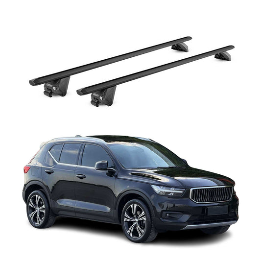 Dachträger Grundtäger für Volvo XC40 2018-2025 100kg Aluminium Schwarz 2 tlg ABE OMAC DE