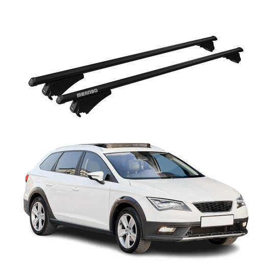 Menabo Dachträger für Seat Leon X-Perience Kombi 2014-2020 75kg Alu Schwarz 2x OMAC DE
