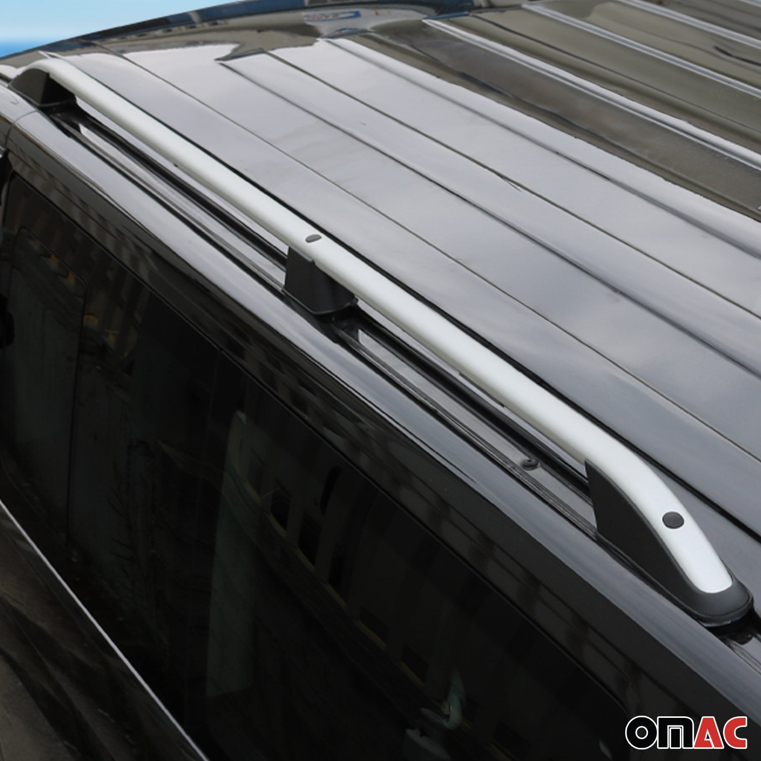 Dachreling Dachgepäckträger für VW Transporter T7 2024-2025 L2 Langer Silber 2x OMAC DE