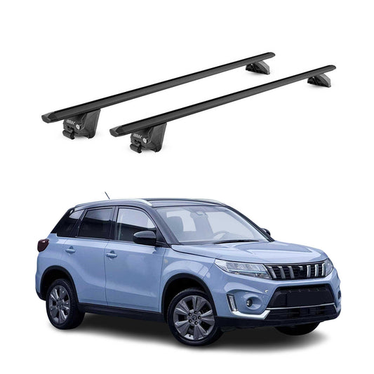 Dachträger Grundtäger für Suzuki Vitara mk4 2015-2025 100kg Alu Schwarz 2x ABE OMAC DE