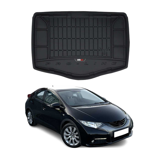 OMAC Gummi Kofferraumwanne für Honda Civic 2012-2015 Schrägheck TPE Schwarz OMAC DE