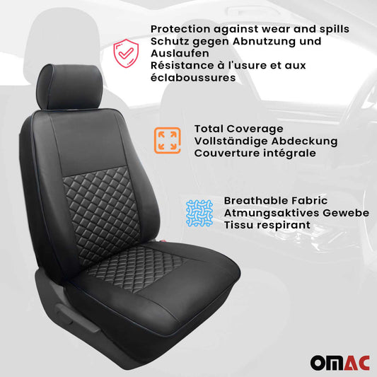 Sitzbezüge Schonbezüge für Mercedes Vito W447 2014-2025 Kunstleder Schwarz 1tlg OMAC DE