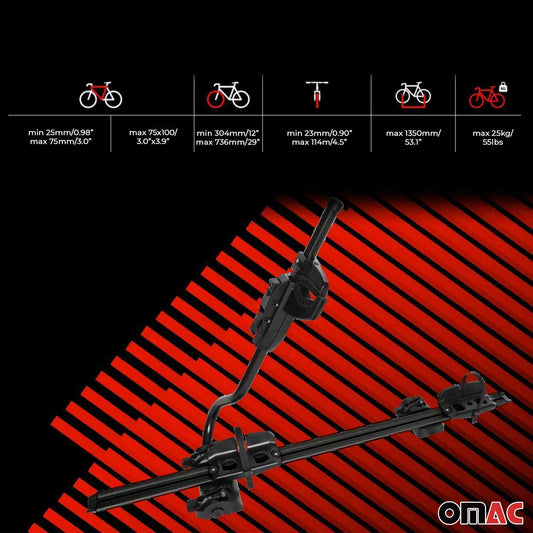 Farad Fahrradträger Dachfahrradträger für Fahrräder bis 25kg Stahl EBike FatBike OMAC DE