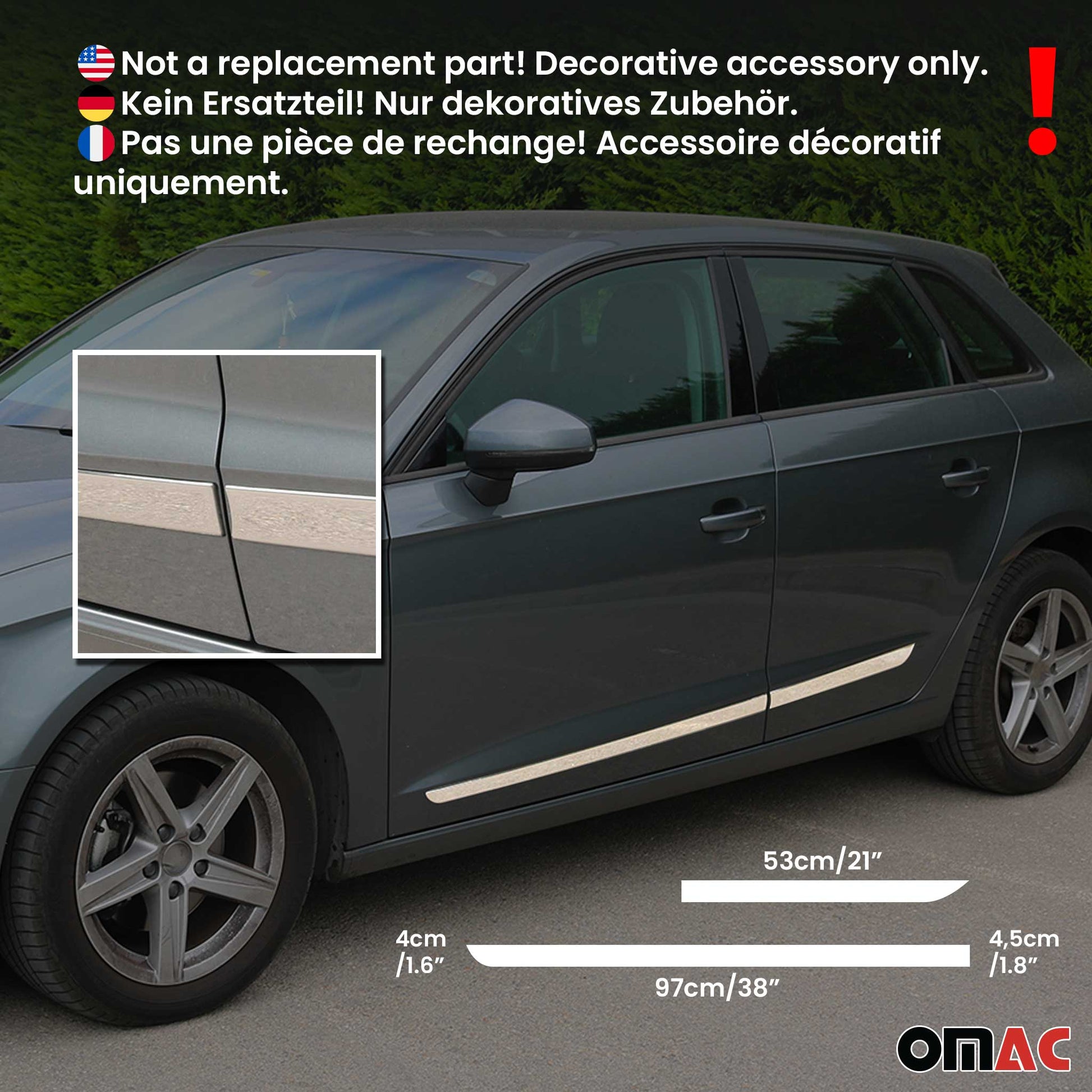 Türschutzleiste Seitentürleiste Türleisten für Citroen C4 2004-2010 Edelstahl 4x OMAC DE