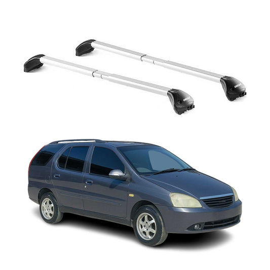 Dachträger für Tata Indigo mk1 Kombi 2002-2006 5 tür 100kg Alu Silber 2x ABE OMAC DE