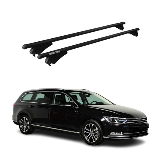 Menabo Dachträger Grundtäger für VW Passat B8 Variant 2014-2019 75kg Alu Schwarz OMAC DE