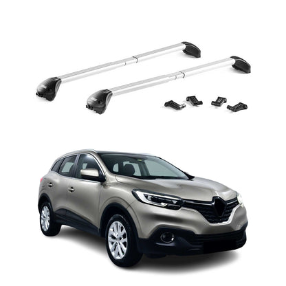 Dachträger Grundtäger für Renault Kadjar 2015-2022 100kg Alu Silber 2 tlg ABE OMAC DE