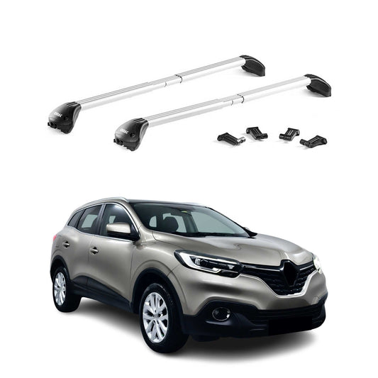 Dachträger Grundtäger für Renault Kadjar 2015-2022 100kg Alu Silber 2 tlg ABE OMAC DE
