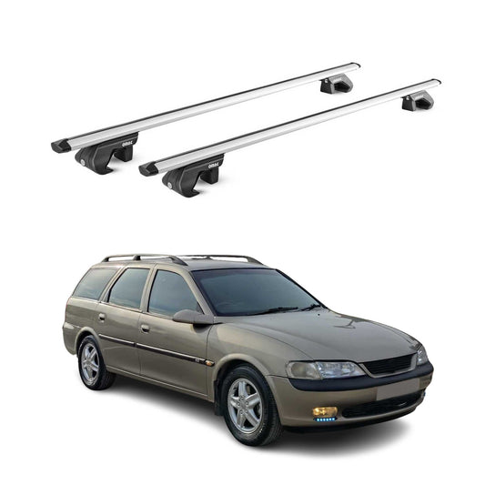 Dachträger Grundtäger für Opel Vectra B Kombi 1995-2002 90kg Alu Silber 2x ABE OMAC DE