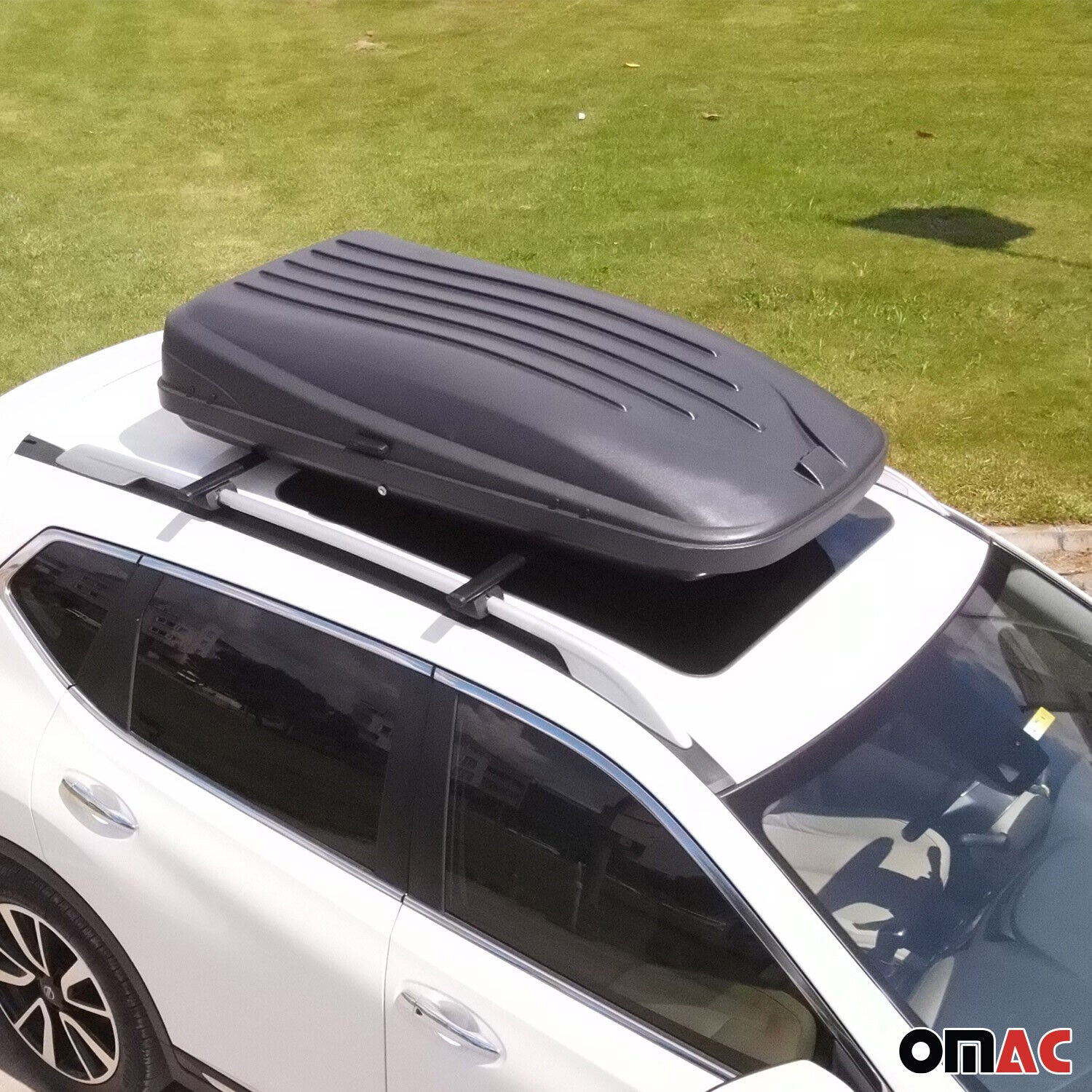 Dachkoffer Dachbox Dachgepäckträger Autodachbox Gepäckbox Schwarz 350L 75 Kg 1x OMAC DE
