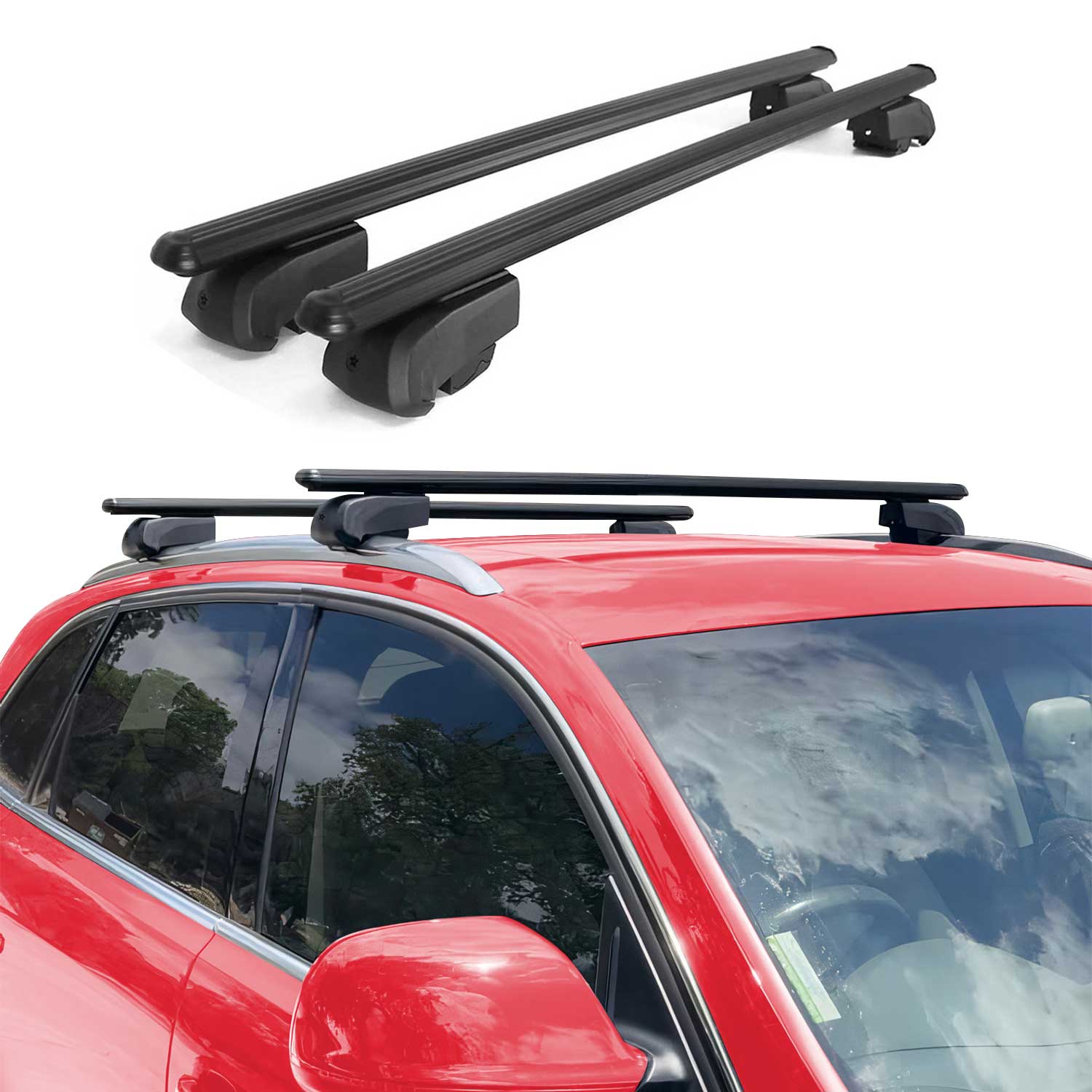 Dachträger Gepäckträger für Mitsubishi Outlander GF 2012-2021 ABE Schwarz 2x OMAC DE