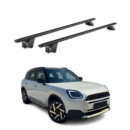 Dachträger Grundtäger für Mini Countryman U25 2024-2025 100kg Alu Schwarz 2x ABE OMAC DE