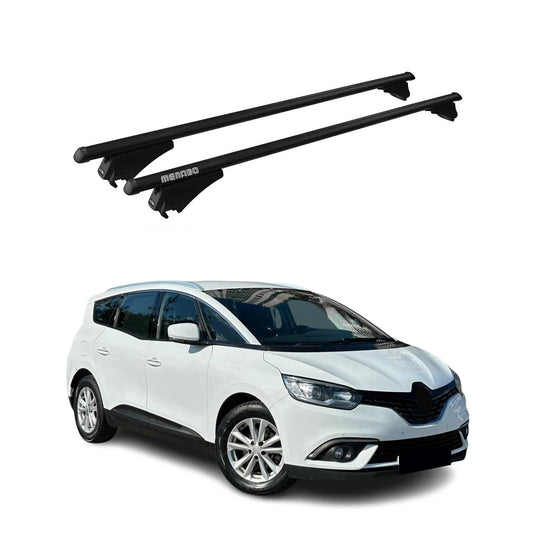 Menabo Dachträger für Renault Grand Scenic mk4 2017-2022 75kg Alu Schwarz 2x OMAC DE