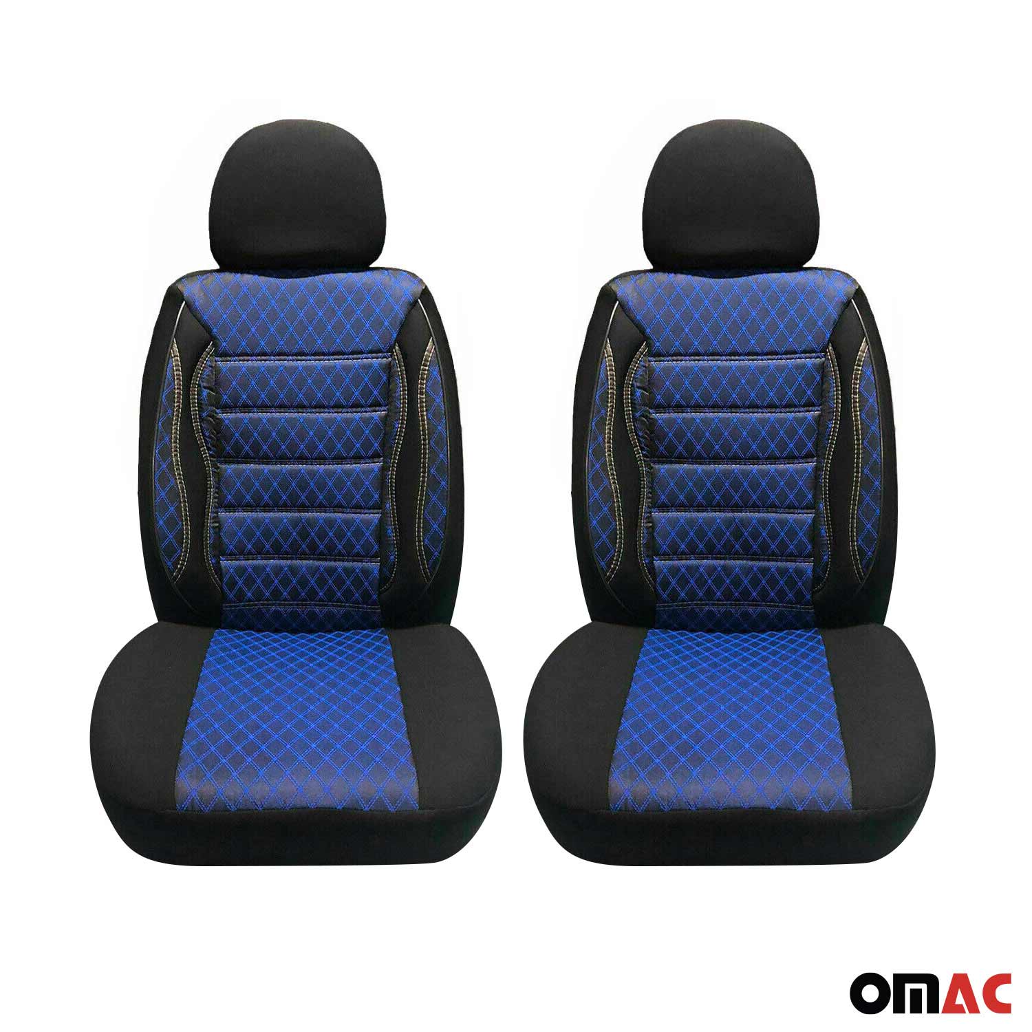 Sitzbezüge Schonbezüge für VW Transporter T6 2015-2025 Schwarz Blau 2 Sitz Vorne OMAC DE