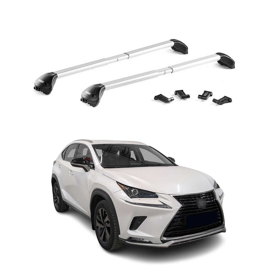Dachträger Grundtäger für Lexus NX AZ10 2014-2021 100kg Alu Silber 2 tlg ABE OMAC DE