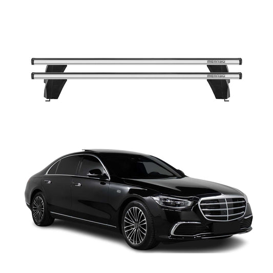 Menabo Dachträger Grundträger für Mercedes S Klasse W223 2020-2025 Alu Grau 2tlg OMAC DE