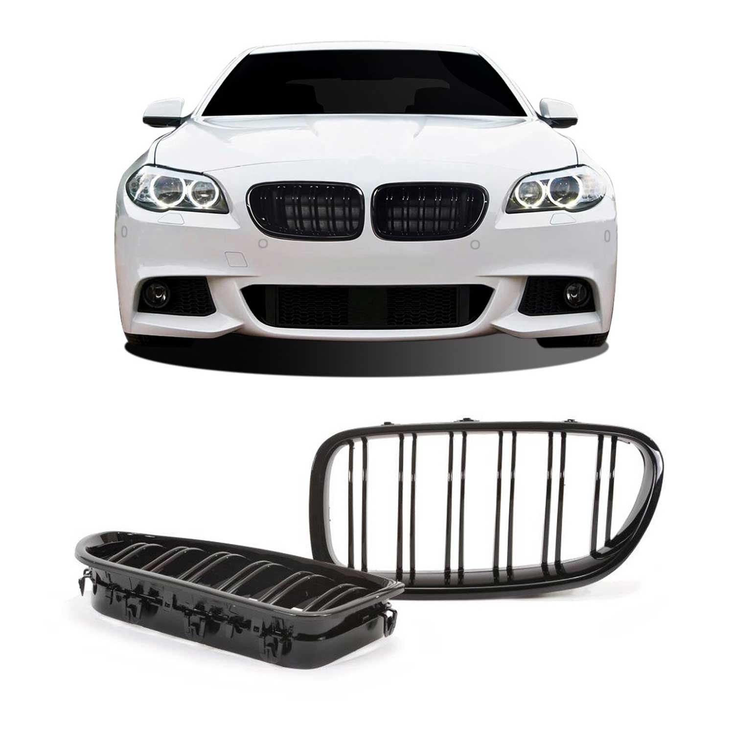 JOM Kühlergrill Kühlergitter für BMW 5er F10/F11/F18 2010-2015 schwarz 1tlg OMAC DE