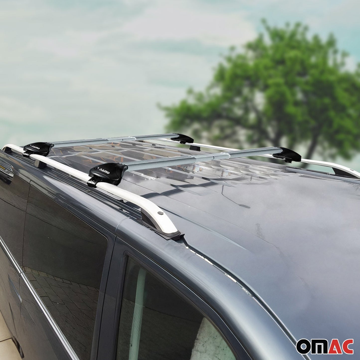 Dachreling + Dachträger Satz für VW Tiguan 2007-2016 Aluminium Grau 4 tlg OMAC DE