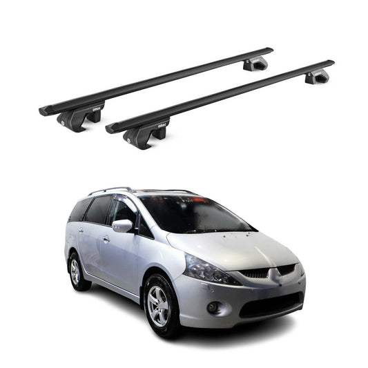 Dachträger Grundtäger für Mitsubishi Grandis NA 2003-2011 90kg Alu Schwarz ABE OMAC DE