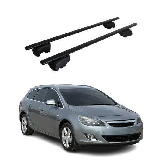 Dachträger Grundtäger für Opel Astra J Kombi 2010-2015 75kg Metall Schwarz 2 tlg OMAC DE