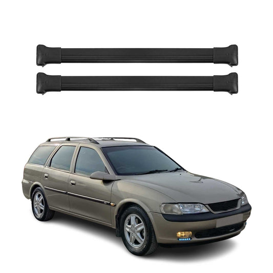 Dachträger Grundtäger für Opel Vectra B Kombi 1995-2002 75kg Alu Schwarz 2 tlg OMAC DE