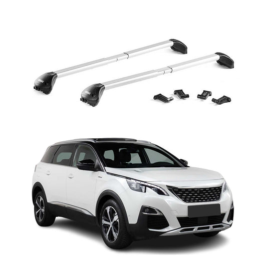Dachträger Grundtäger für Peugeot 5008 mk2 2017-2024 100kg Alu Silber 2 tlg ABE OMAC DE