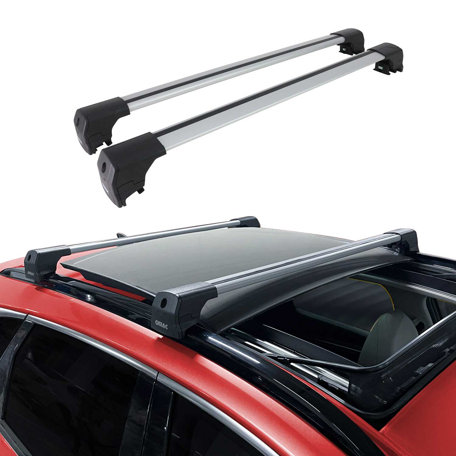 2024-2025 Peugeot 5008 Dachträger Grundträger Silber Alu 2 tlg OMAC DE
