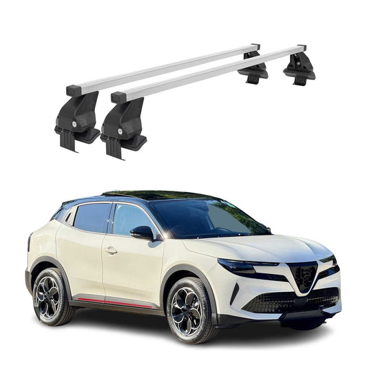 Menabo Dachträger Grundträger für Alfa Romeo Junior 2024-2025 Stahl Silber 2tlg OMAC DE
