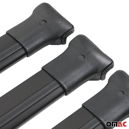Dachträger Grundtäger für Citroen Jumpy 2007-2016 75kg Aluminium Schwarz 3 tlg OMAC DE