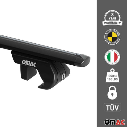 Dachreling + Dachträger Satz für VW Touareg 7L 2002-2010 Alu Schwarz OMAC DE
