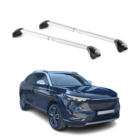 Dachträger Grundtäger für Honda HR-V 2021-2025 100kg Aluminium Silber 2 tlg ABE OMAC DE