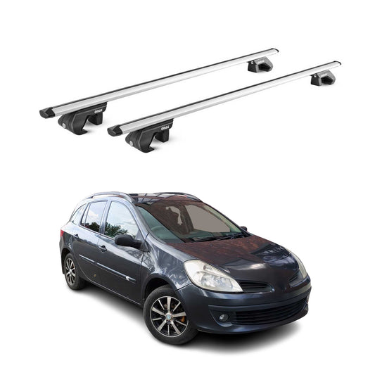 Dachträger Grundtäger für Renault Clio III IV Kombi 2008-2020 90kg Alu ABE Grau OMAC DE