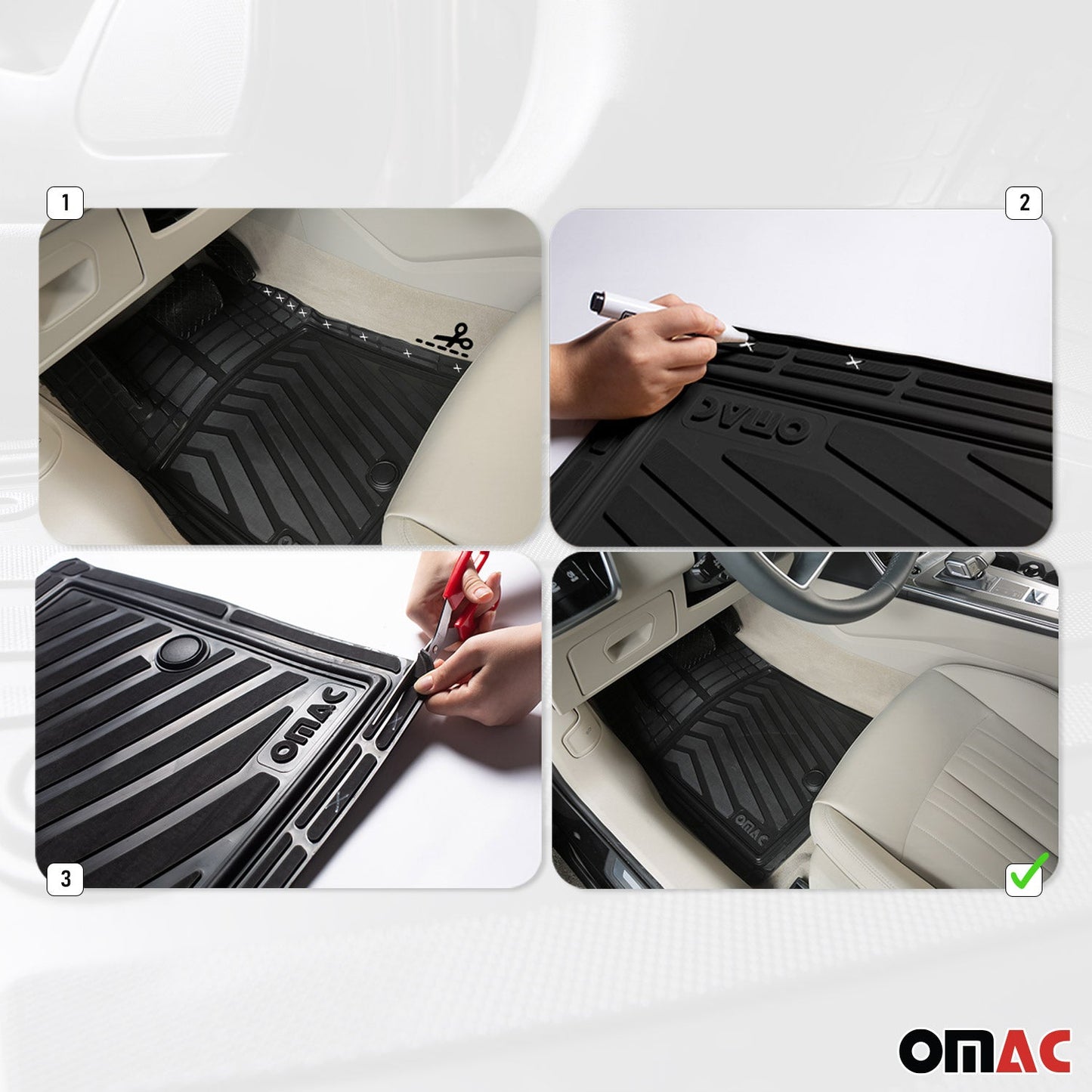 2023-2025 Fiat 600E Fußmatten Gummimatte 3D Gummi TPE Matte Schwarz 4tlg OMAC DE