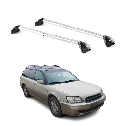 Dachträger Grundtäger für Subaru Outback mk2 1999-2003 5tür 100kg Alu ABE Silber OMAC DE